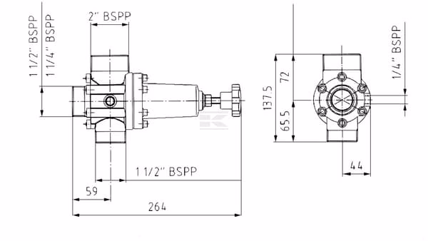 Regulador de presión 11/2" 20 bar