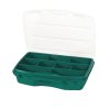 Caja de surtido con 9 compartimentos de polipropileno verde, 150 x 190 x 42 mm, nº 20-9, Tayg