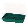 Caja de surtido con 10 compartimentos de polipropileno verde, 192 x 256 x 42 mm, nº 21-10, Tayg