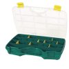 Caja de surtido con 26 compartimentos de polipropileno verde, 290 x 388 x 61 mm, nª 23-26, Tayg