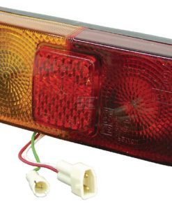 Luz trasera dch., rectangular, 12V, rojo/ámbar, atornillable, 184x76 mm AMP enchufe, Cobo