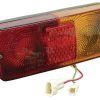 Luz trasera izda. rectangular, 12 V, rojo/ámbar, atornillable, 184 x 76 mm AMP enchufe, Cobo