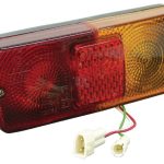 Luz trasera izda. rectangular, 12 V, rojo/ámbar, atornillable, 184 x 76 mm AMP enchufe, Cobo