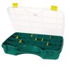 Caja de surtido con 26 compartimentos de polipropileno azul, 21 L de capacidad, 350 x 460 x 81 mm, nº 24-26, Tayg