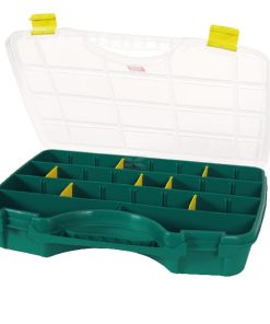 Caja de surtido con 26 compartimentos de polipropileno azul, 21 L de capacidad, 350 x 460 x 81 mm, nº 24-26, Tayg