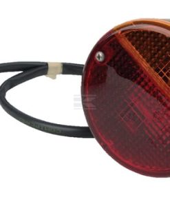 Luz trasera redonda, rojo/ámbar, atornillable, Ø 115 mm clavija AMP, Cobo