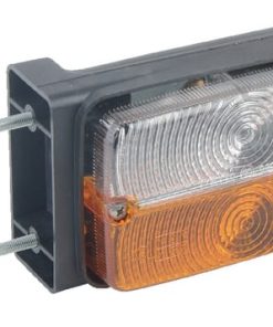 Luz de galibó e intermitencia halógena, frontal, rectangular, 12 V, ámbar / transparentee, atornillable, Cobo