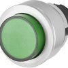 Pulsador ilum. verde, elevado