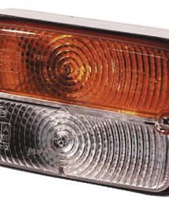 Luz de intermitencia y galibó rectangular, 12 V, ámbar / transparentee, atornillable, 120 x 56 x 80 mm, Cobo