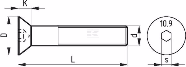 Tornillo cabeza avellanada allen DIN 7991 M20 x 90 acero 10.9 Kramp 3 Tornillo cabeza avellanada allen DIN 7991 M20 x 90 acero 10.9 Kramp