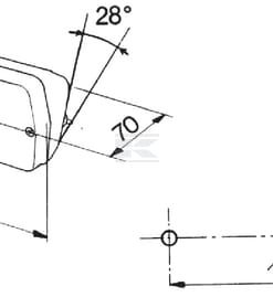 Luz de galibó e intermitencia halógena, frontal, rectangular, 12 V, ámbar / transparentee, atornillable, 184 x 70 x 70 mm, Cobo