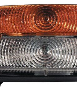 Luz de galibó e intermitencia halógena, frontal, rectangular, 12 V, ámbar / transparentee, atornillable, 128 x 57 x 80 mm, Cobo