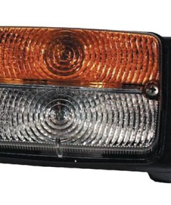 Luz de galibó e intermitencia halógena, frontal, rectangular, 12 V, ámbar / transparentee, atornillable, 128 x 57 x 80 mm, Cobo