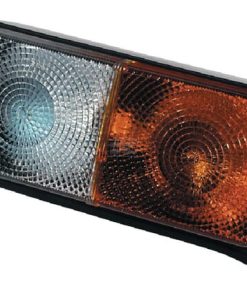 Luz de galibó e intermitencia halógena, frontal, rectangular, 12 V, ámbar / transparentee, atornillable, 196 x 74 x 74 mm, Cobo