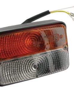 Luz de galibó e intermitencia halógena, frontal, rectangular, 12 V, ámbar / transparentee, atornillable, 120 x Cobo