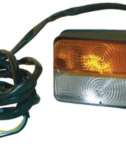 Luz de galibó e intermitencia halógena, frontal, rectangular, 12 V, ámbar / transparentee, atornillable, Cobo