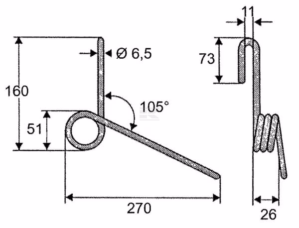 Púa posterior de sembradora
