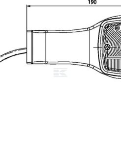 Luz de intermitencia y galibó halógena, frontal, cuadrada, ámbar / transparentee, atornillable, 190 x  AMP plug, Cobo