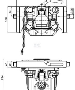 Enganche esférico 310 mm, K80