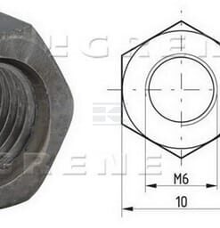 Tuerca hexagonal DIN 934 M6 x 1,00 acero Clase 8 Kramp 7 Tuerca hexagonal DIN 934 M6 x 1,00 acero Clase 8 Kramp