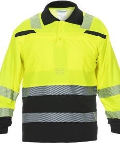Polo de manga larga Tanna Trendy, amarillo-negro alta visibilidad, XL