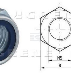 Tuerca hexagonal DIN985 M5x0.80 acero zincado 8.8, Kramp