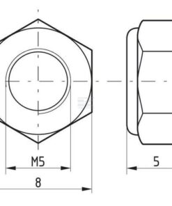 Tuerca hexagonal DIN985 M5x0.80 acero zincado 8.8, Kramp