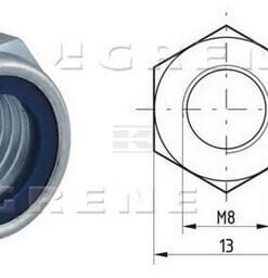 Tuerca hexagonal DIN985 M8x1.25 acero zincado 8.8, Kramp