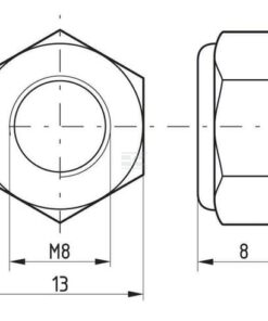 Tuerca hexagonal DIN985 M8x1.25 acero zincado 8.8, Kramp
