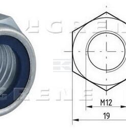 Tuerca hexagonal DIN985 M12x1.75 acero zincado 8.8, Kramp
