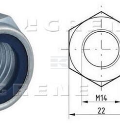 Tuerca hexagonal DIN985 M14x2.00 acero zincado 8.8, Kramp 7 Tuerca hexagonal DIN985 M14x2.00 acero zincado 8.8, Kramp