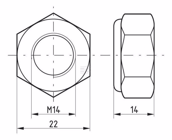 Tuerca hexagonal DIN985 M14x2.00 acero zincado 8.8, Kramp 4 Tuerca hexagonal DIN985 M14x2.00 acero zincado 8.8, Kramp