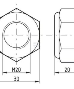 Tuerca hexagonal DIN985 M20x2.50 acero zincado 8.8, Kramp 8 Tuerca hexagonal DIN985 M20x2.50 acero zincado 8.8, Kramp