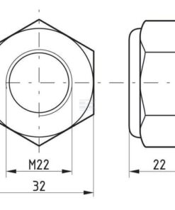 Tuerca hexagonal DIN985 M22x2.50 acero zincado 8.8, Kramp