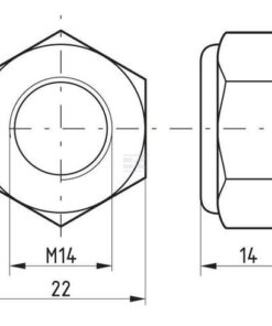 Tuerca hexagonal DIN985 M14x1.50 acero zincado 8.8, Kramp