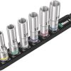 Juego de llaves de vaso largas de 1/5", en riel de soporte Belt C Deep, 6 piezas