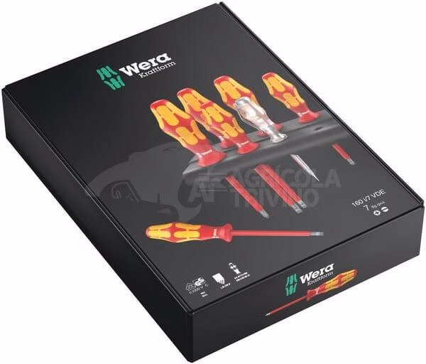 Rack Juego de destornilladores Kraftform Plus Serie 100 + Buscapolos + Bandeja