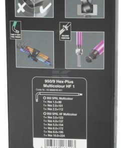 950/9 Hex-Plus Multicolour HF 1 Juego de llaves acodadas métricas, BlackLaser, con función de retención