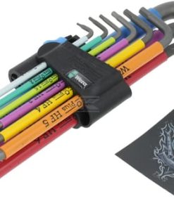 950/9 Hex-Plus Multicolour HF 1 Juego de llaves acodadas métricas, BlackLaser, con función de retención