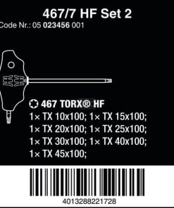 467/7 TORX® HF Set 2 Juego de destornilladores con mango en T TORX® con función de retención 19 467/7 TORX® HF Set 2 Juego de destornilladores con mango en T TORX® con función de retención
