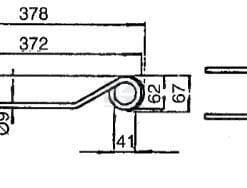Púa para henificadora p/Deutz Fahr 378x96x9