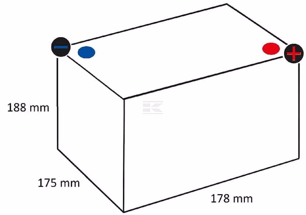 Batería 6 V 66 Ah, 360 A, Kramp