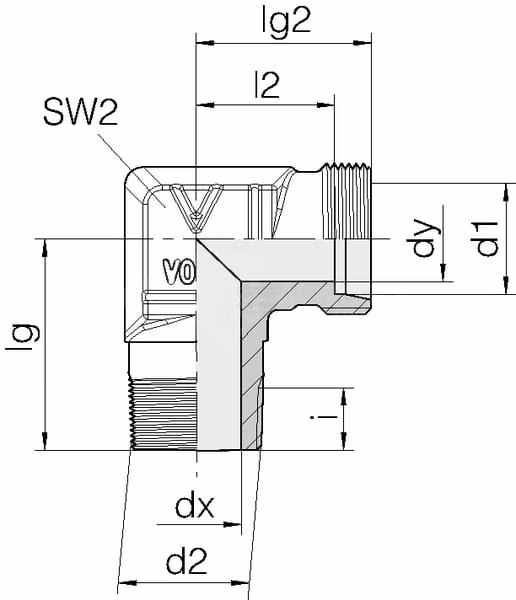 Racor rosc. ang. 8L - 1/8 BSPT