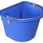 Pesebre portátil con ganchos y asa metálica, azul, 12L