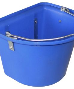 Pesebre portátil con ganchos y asa metálica, azul, 12L
