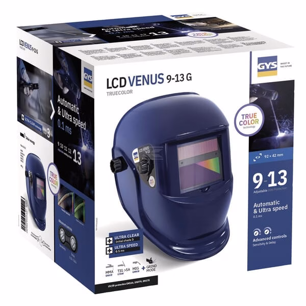Casco de soldador LCD azul Venus 9/13