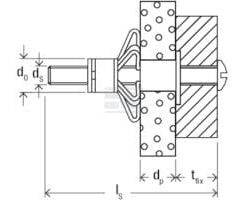 Cavity fixing HM 6x52S metric screw 50x