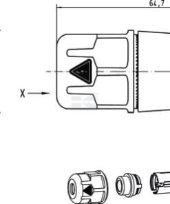 Han 3A+inserto hembra Harax