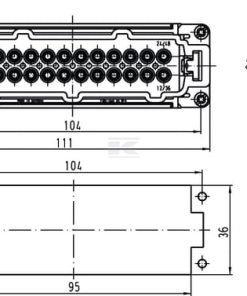 Inserto macho E, 24 patillas, conexión Cage Clamp, 1-24