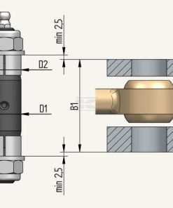 Extenderbolt Ø20x50mm - Manguito Ø20mm, orificio pasante